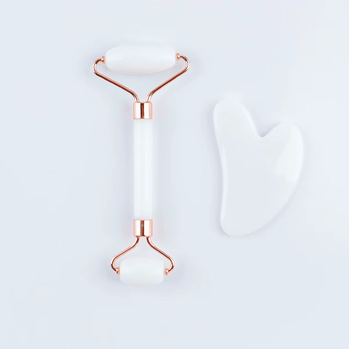 2Pcs Double-End Gua Sha Massage Roller Neck Face Board Facial Skin Lifting Scraper Anti-Wrinkle Beeswax Stone Scraping Massager